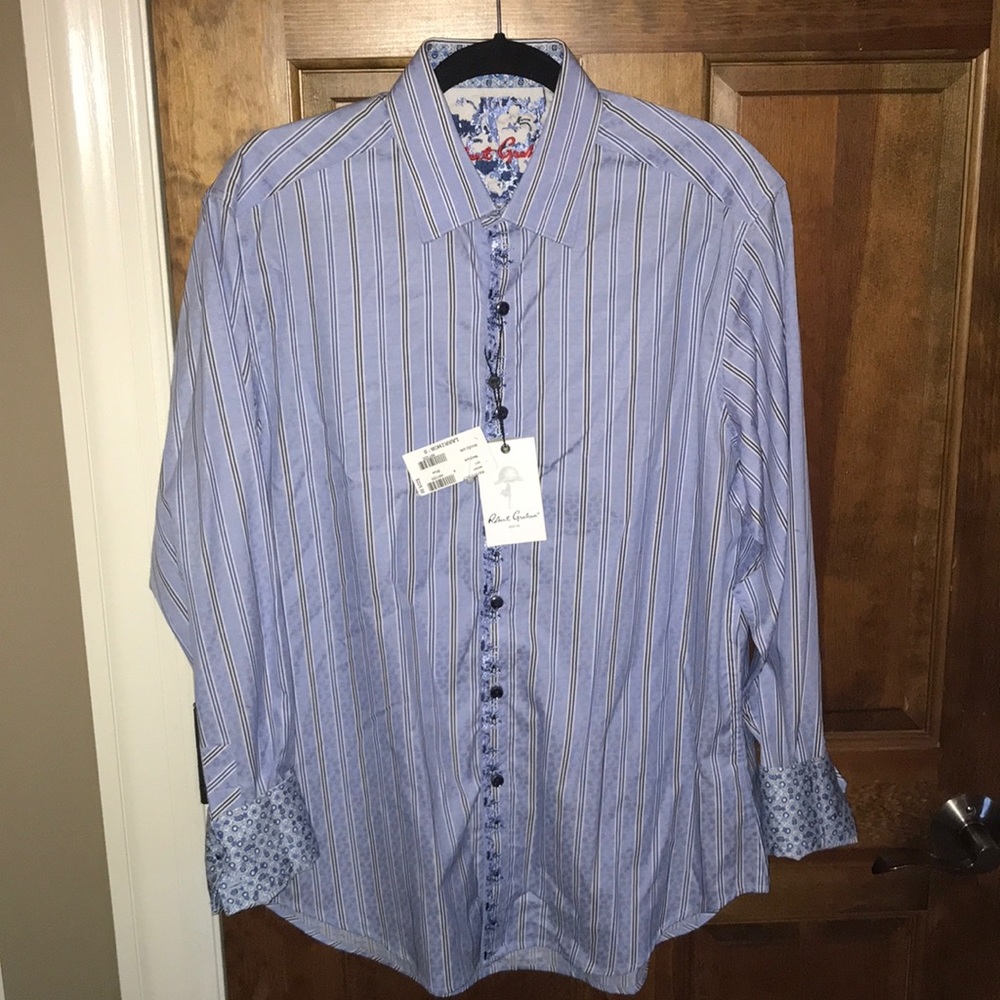 Robert Graham Dress Shirt Burton Down Striped